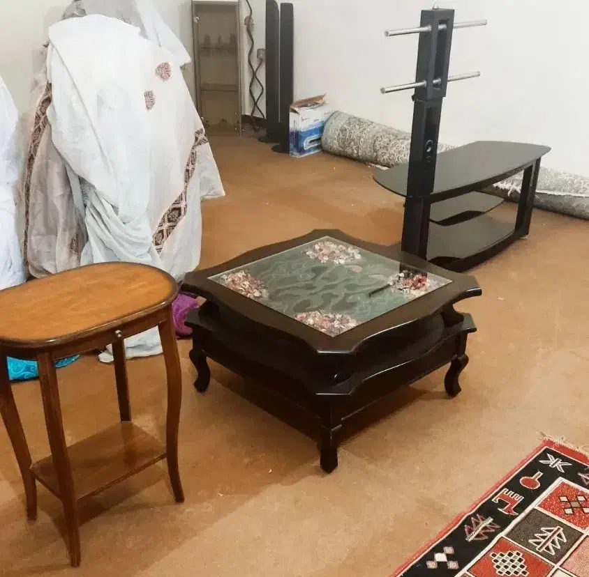 زیر تلویزیونی و میز تلفن و میز وسط پذیرایی چوبی|مبلمان خانگی و میز عسلی|اهواز, کوروش|دیوار