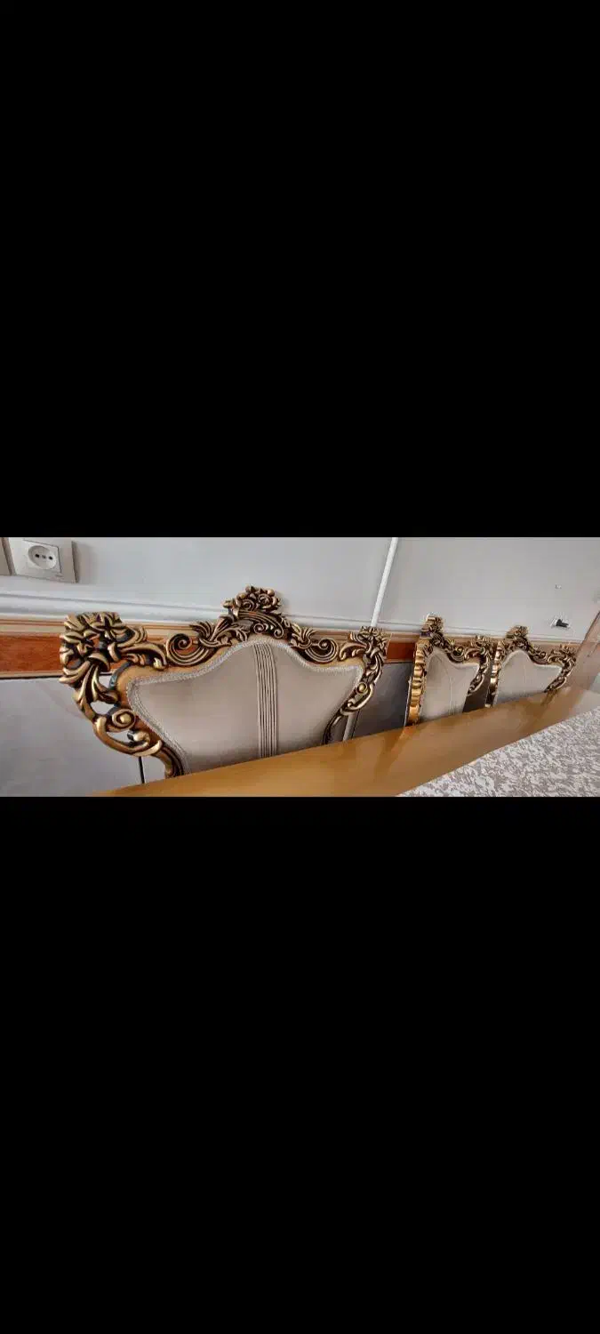 میز ناهار خوری هشت نفره رنگ طلایی|میز و صندلی غذاخوری|اسدآباد, |دیوار