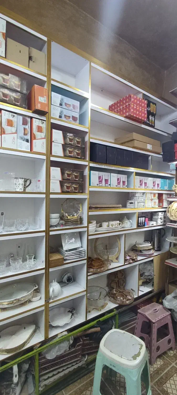 دکور قفسه چوب سفید طلایی|کتابخانه، شلف، قفسه‌های دیواری|دهدشت, |دیوار