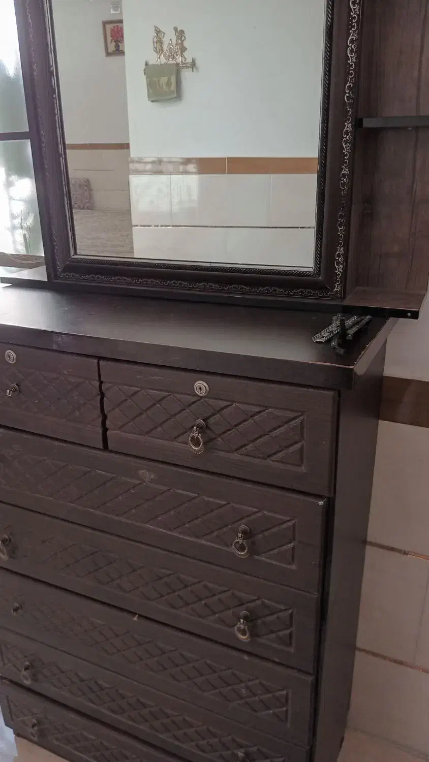 درآور و آینه|جاکفشی، کمد، دراور|بیجار, |دیوار