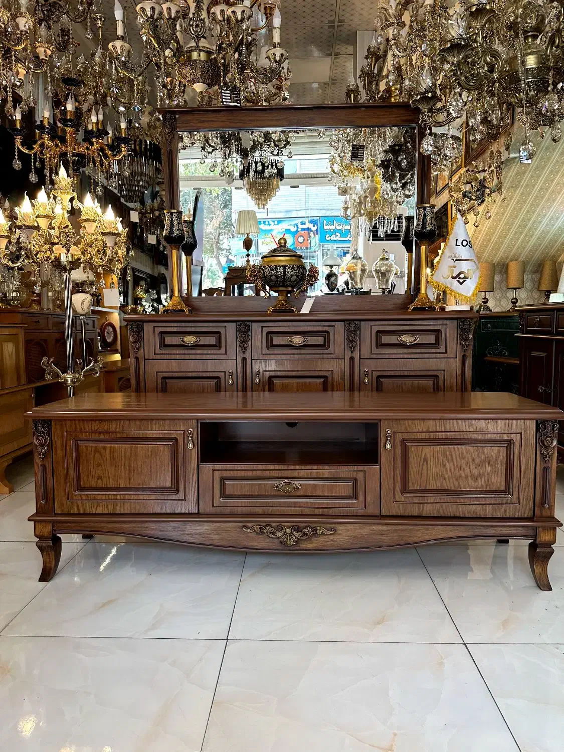 ست اینه کنسول میز تلوزیون مدل رویال|بوفه، ویترین، کنسول|کرج, حصارک پایین|دیوار