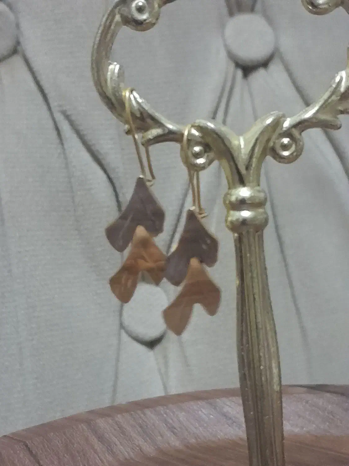 گوشواره آویز طرح برگ|جواهرات|اراک, |دیوار