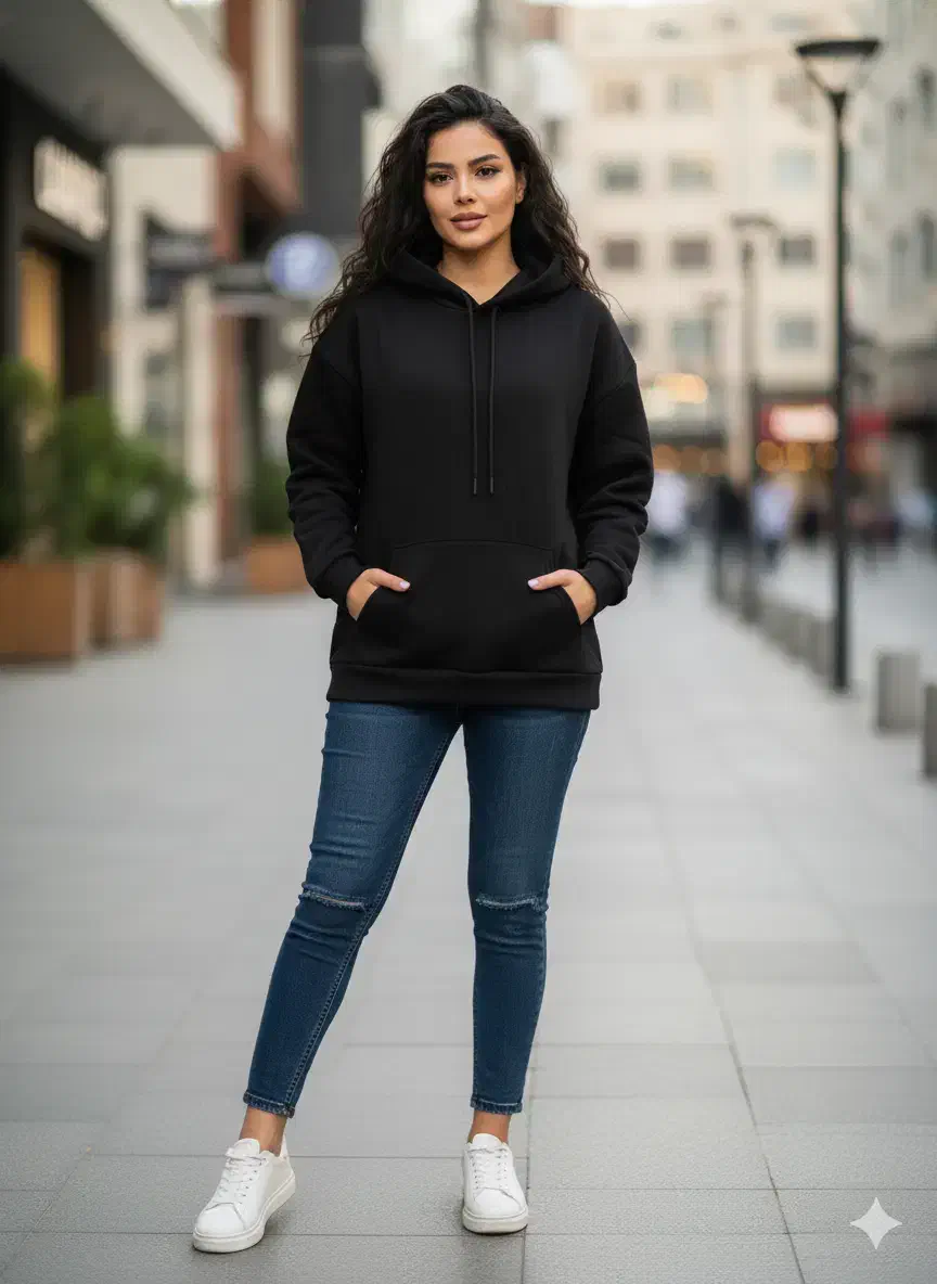 هودی مشکی زنانه|لباس|سیرجان, |دیوار