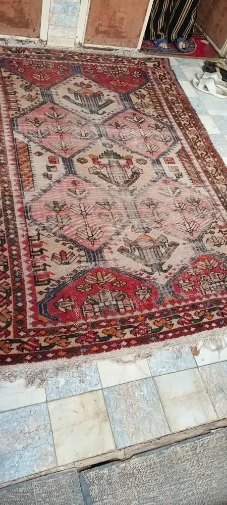 فرش دست باف قدیمی عتیقه|فرش|نجف‌آباد, قدس|دیوار