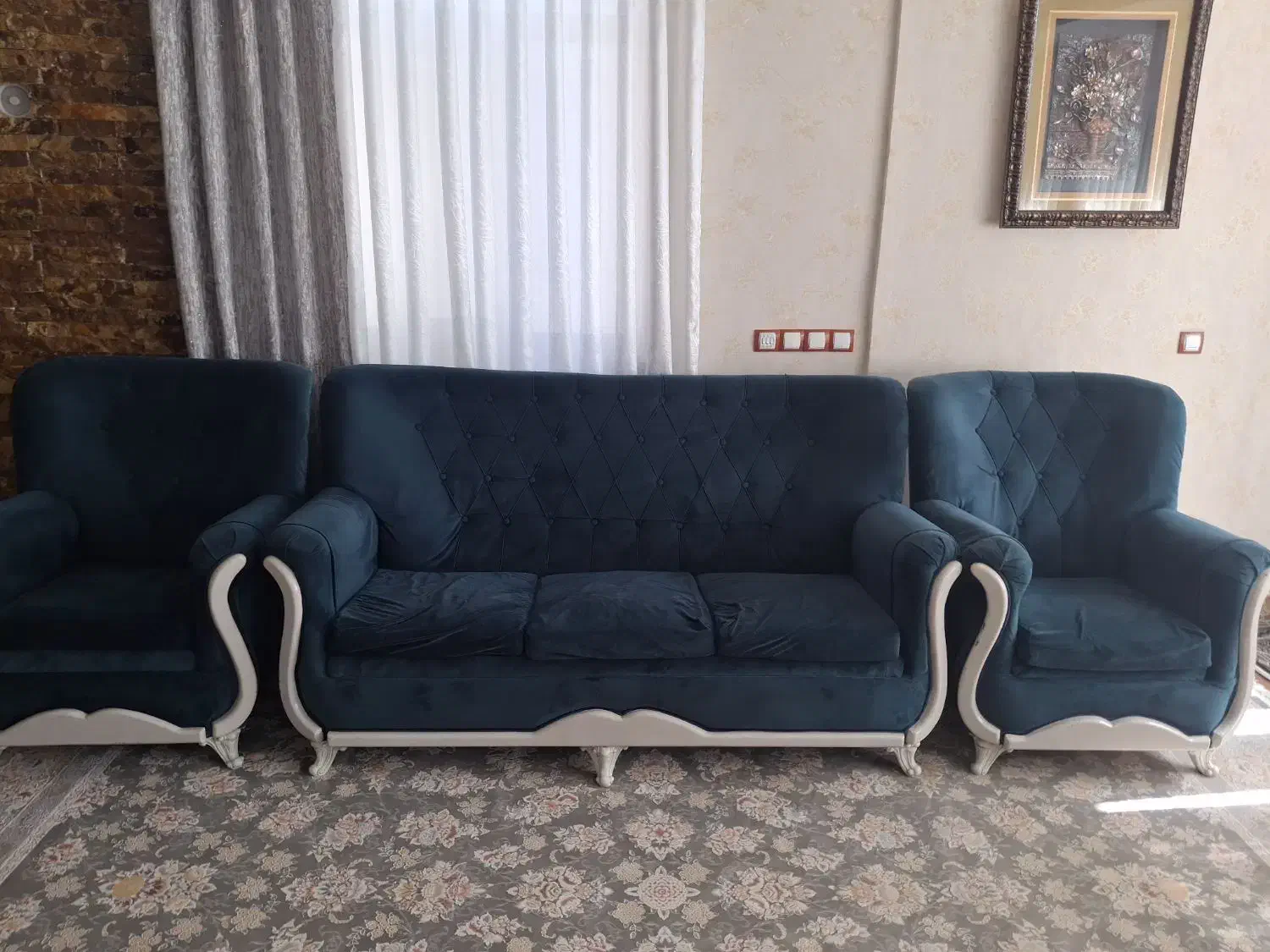 مبل ۷ نفره ی راحتی سالم|مبلمان خانگی و میز عسلی|درگزین, |دیوار