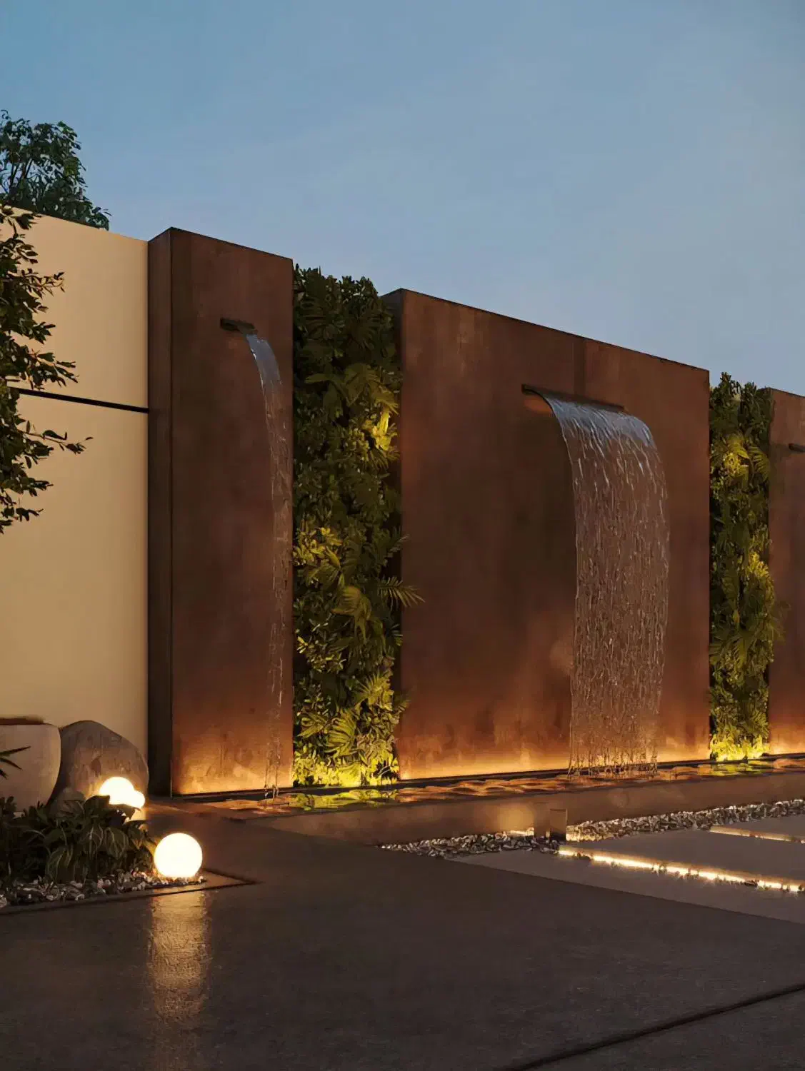 انواع آبنما استخری،پرده آبی ،بارانی ،شوتر یزد|مصالح و تجهیزات ساختمان|یزد, |دیوار