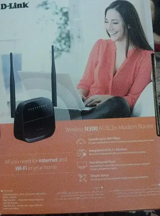 مودم D-Link کاملاً نو و بدون استفاده|مودم و تجهیزات شبکه|آستارا, |دیوار