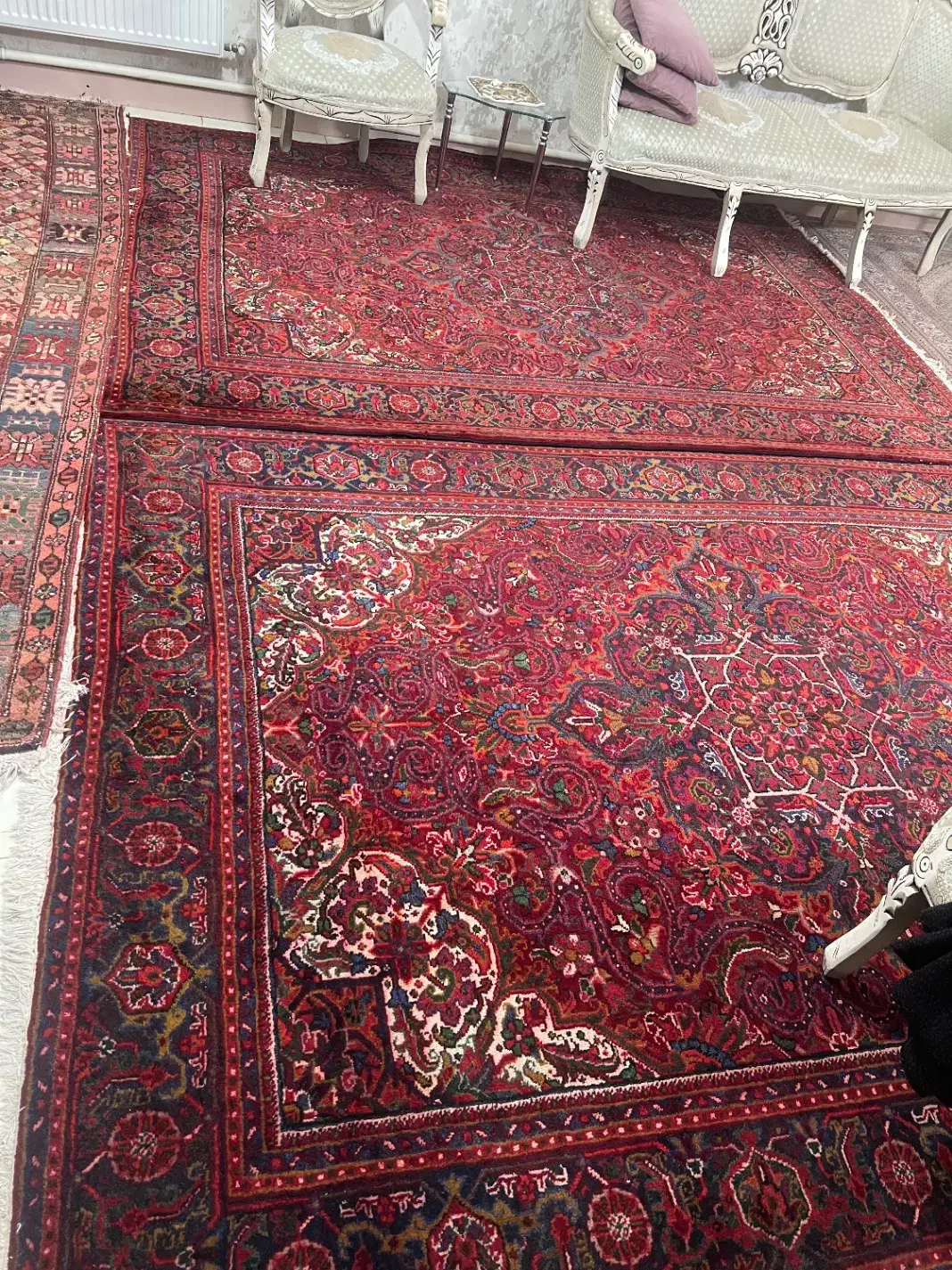 یک جفت فرش ۶ متری دستبافت هریس کارکرده سالم|فرش|اسلام‌شهر, شهرک واوان|دیوار