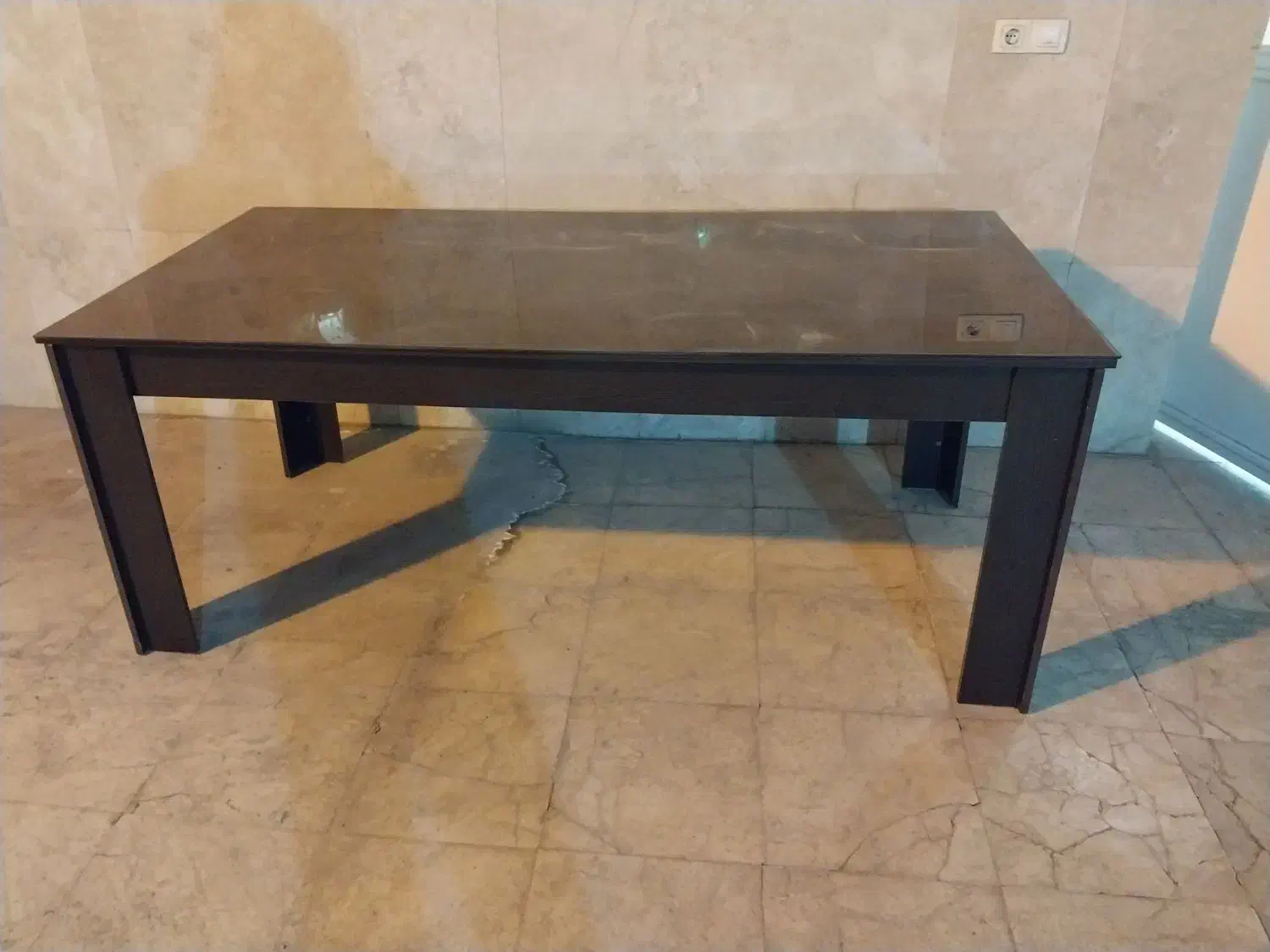 میز ناهار خوری ۸ نفره ام دی اف قهوه ای(در حد نو)|میز و صندلی غذاخوری|زابل, |دیوار