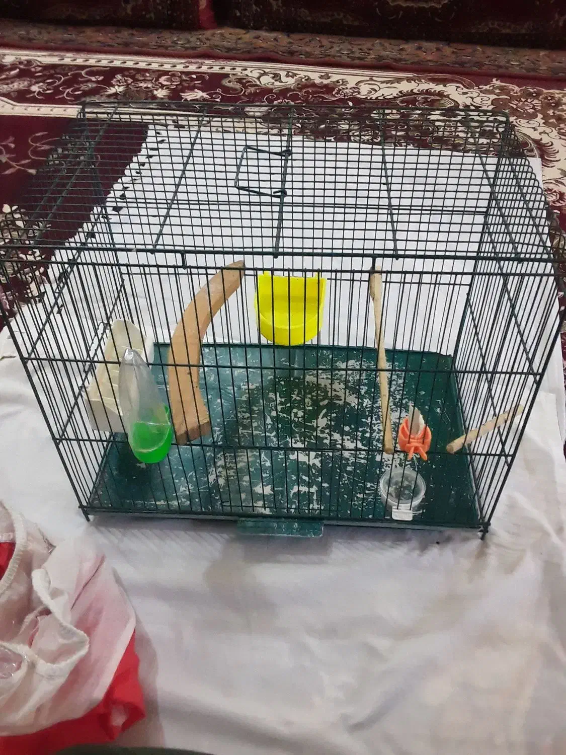 قفس گنجشک با تجهیزات|لوازم جانبی حیوانات|خوی, |دیوار