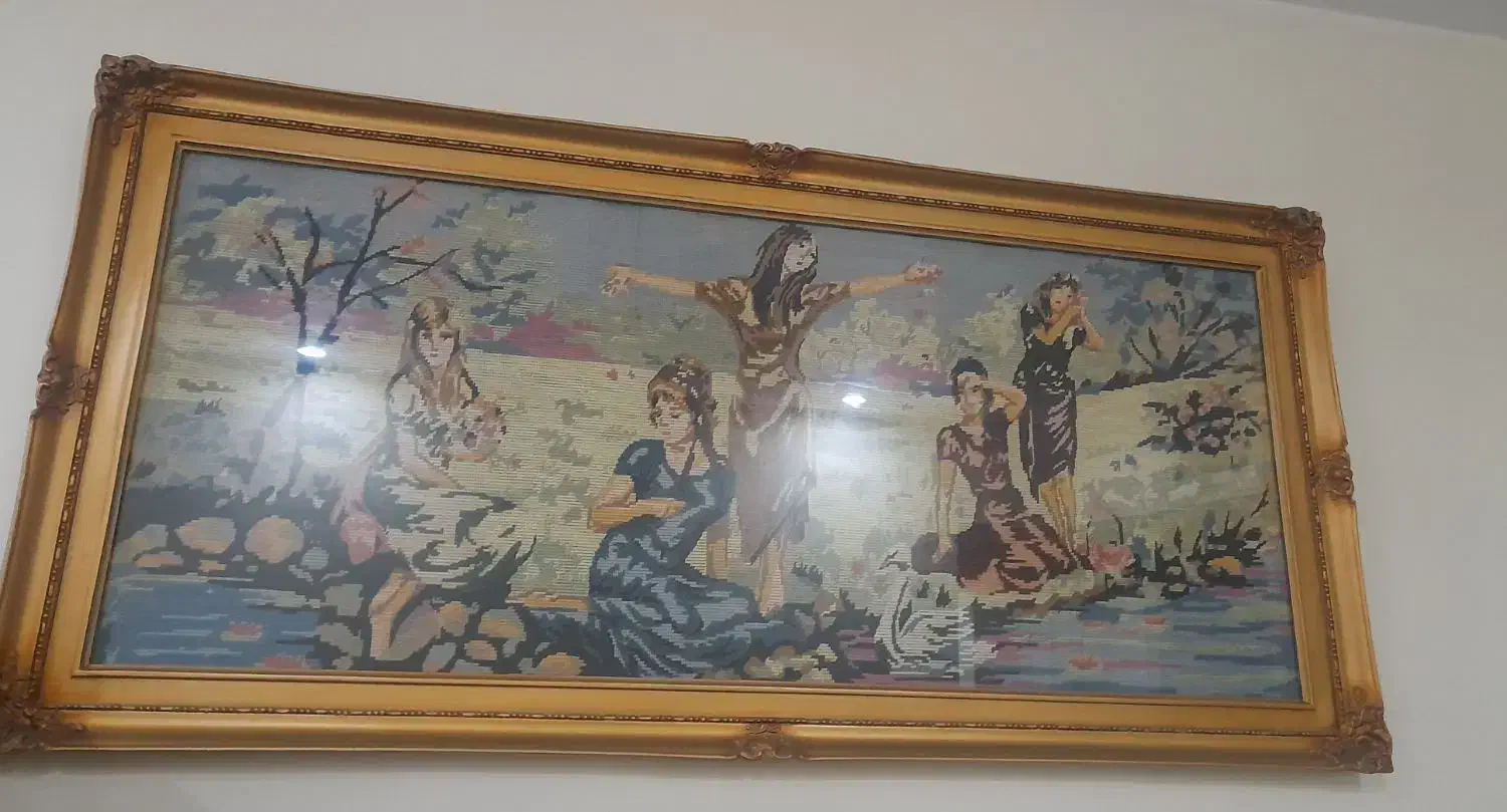 تابلو کوبلن دستدوز ومنجوق دوزی شده|تابلو، نقاشی، عکس|تهران, علم و صنعت|دیوار