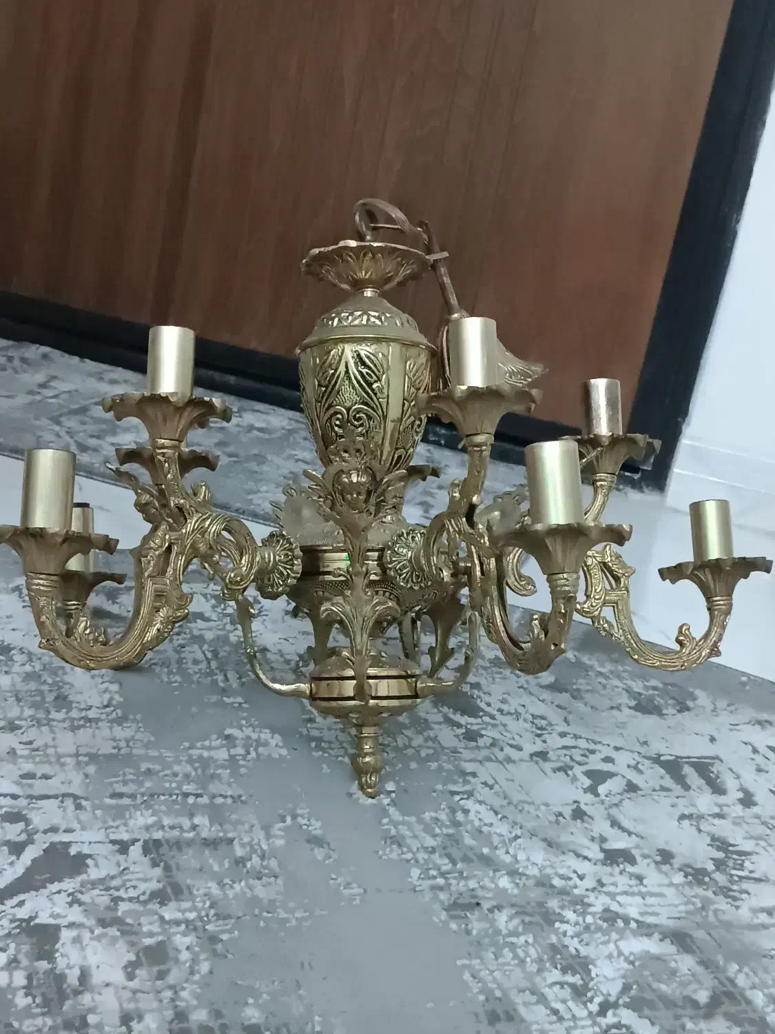 لوستر برنجی ده شاخه|لوستر و چراغ آویز|تهران, شهرک طالقانی|دیوار