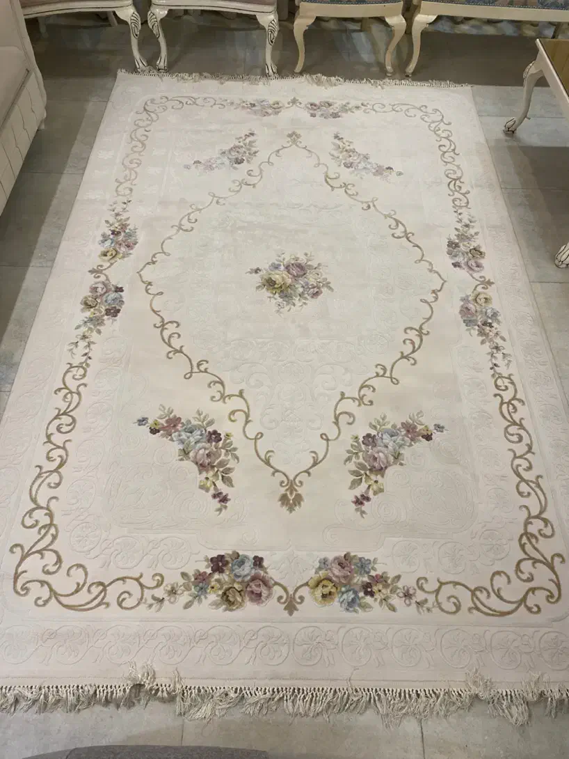 یک جفت فرش سفید ترک مینیمال|فرش|کرمانشاه, |دیوار