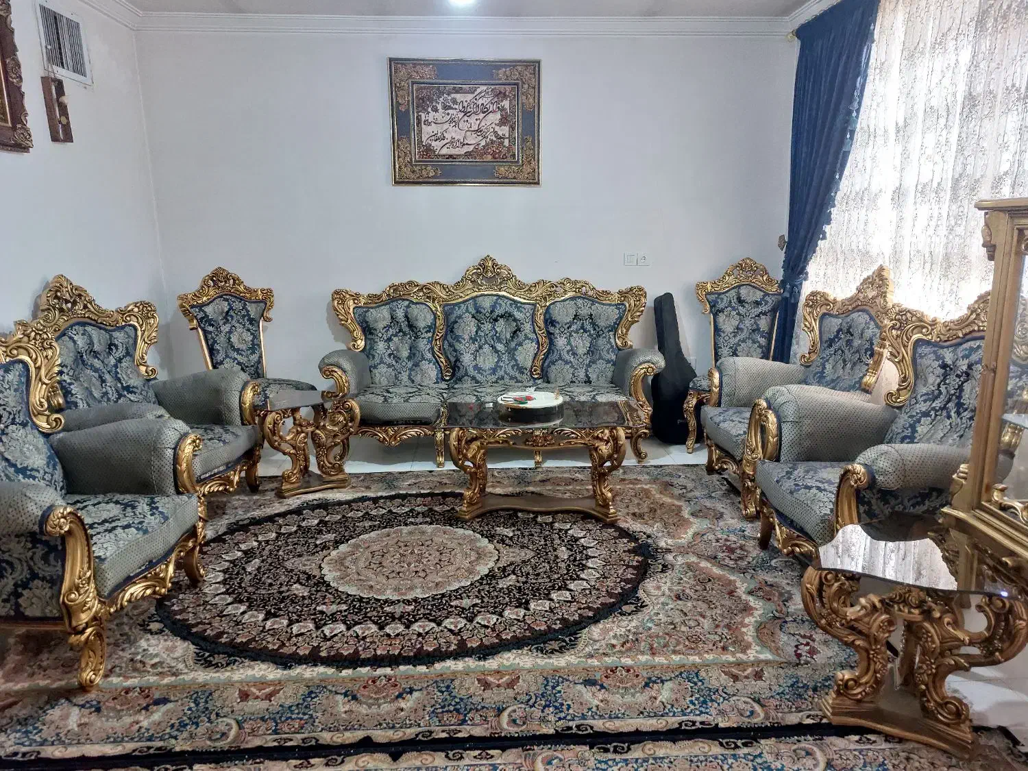 مبل سلطنتی ۹نفره|مبلمان خانگی و میز عسلی|ری, شهرک نظامی|دیوار