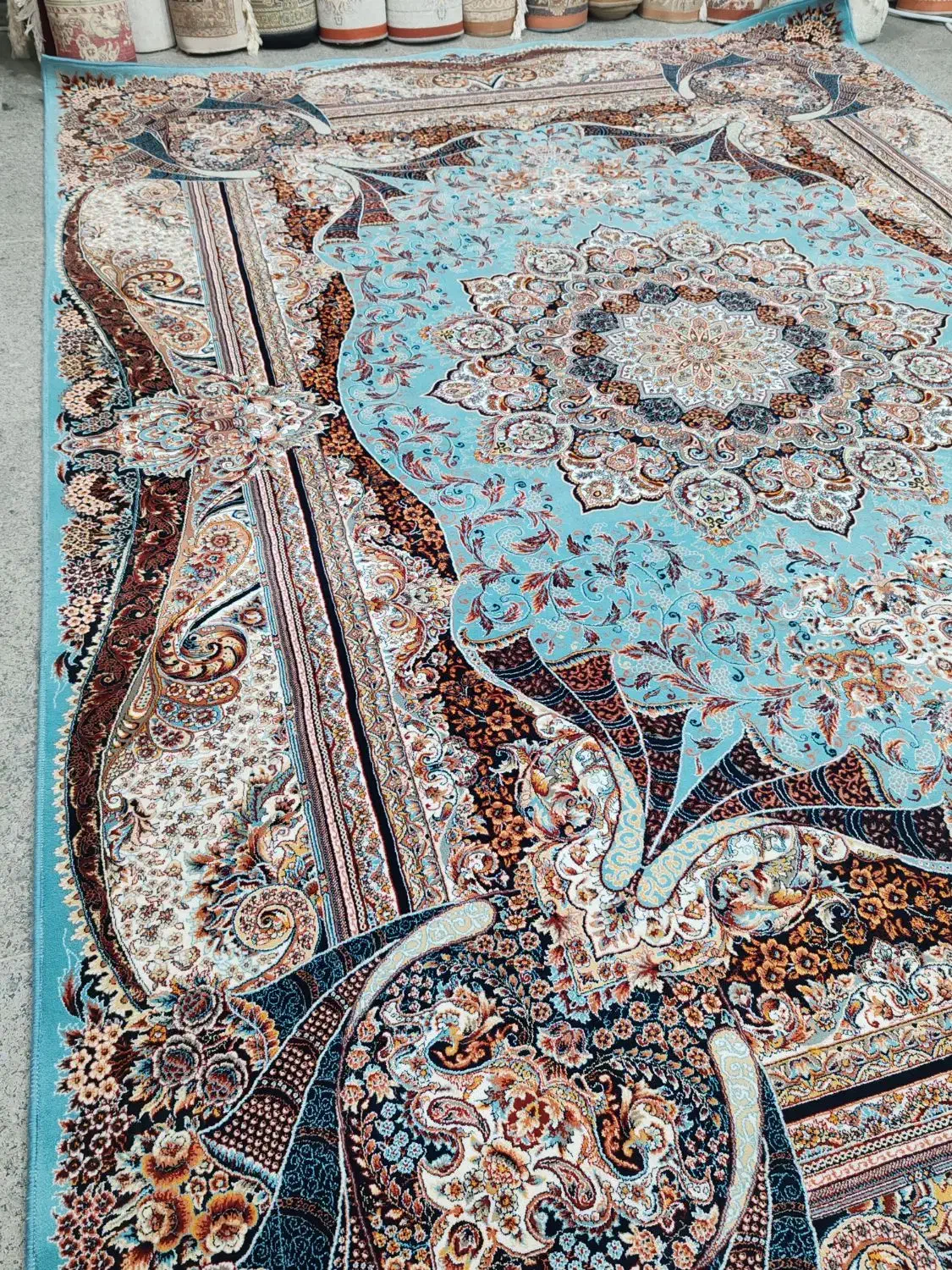 2تخته فرش 12متری زمینه فیروزه ای طرح فاخر 700شانه|فرش|قم, نیروگاه|دیوار