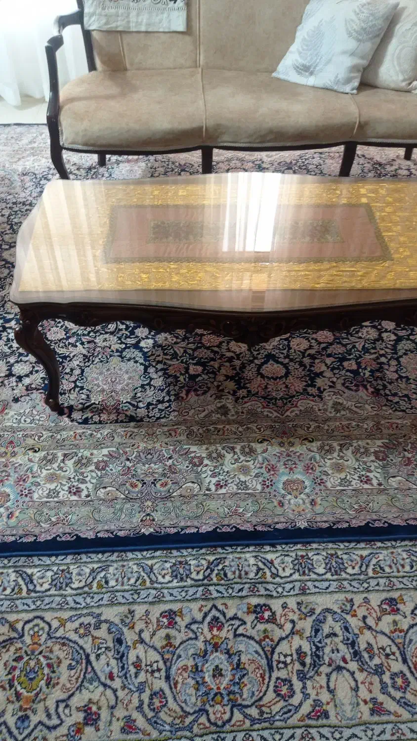 میز جلو مبلی چوب گردو|مبلمان خانگی و میز عسلی|رباط‌کریم, رباط‌کریم|دیوار