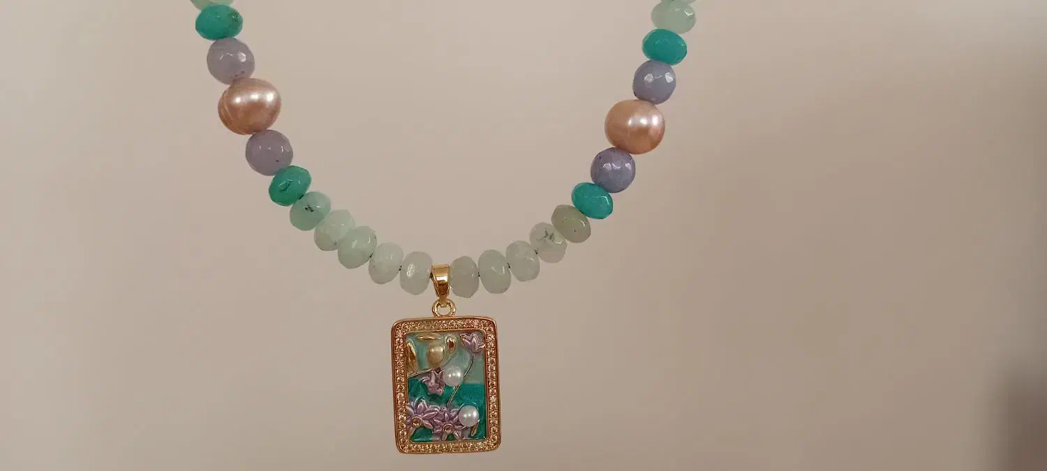 نیم ست مروارید پرورشی،آکوامارین و عقیق|جواهرات|تهران, حکیمیه|دیوار