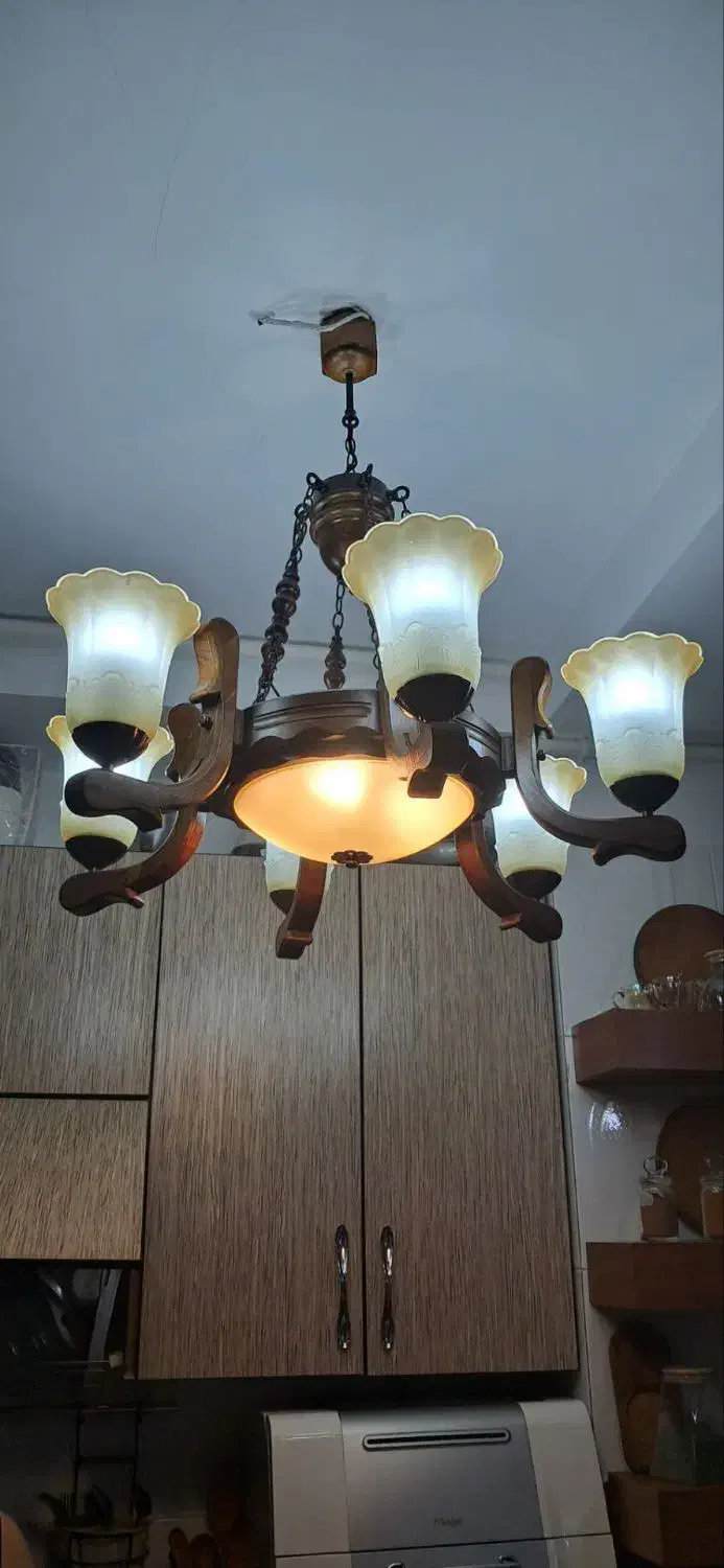 لوستر لوکس چوبی فرانسه|لوستر و چراغ آویز|پرند, فاز ۴|دیوار