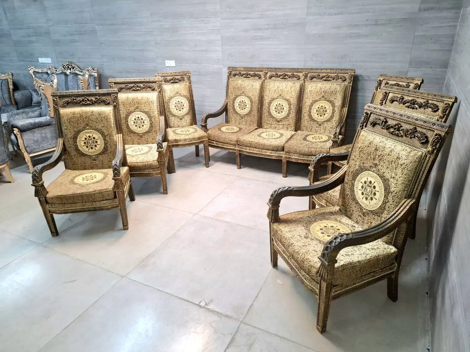 مبل کتیبه ۹ نفره چوب راش|مبلمان اداری|اصفهان, جلالیه|دیوار