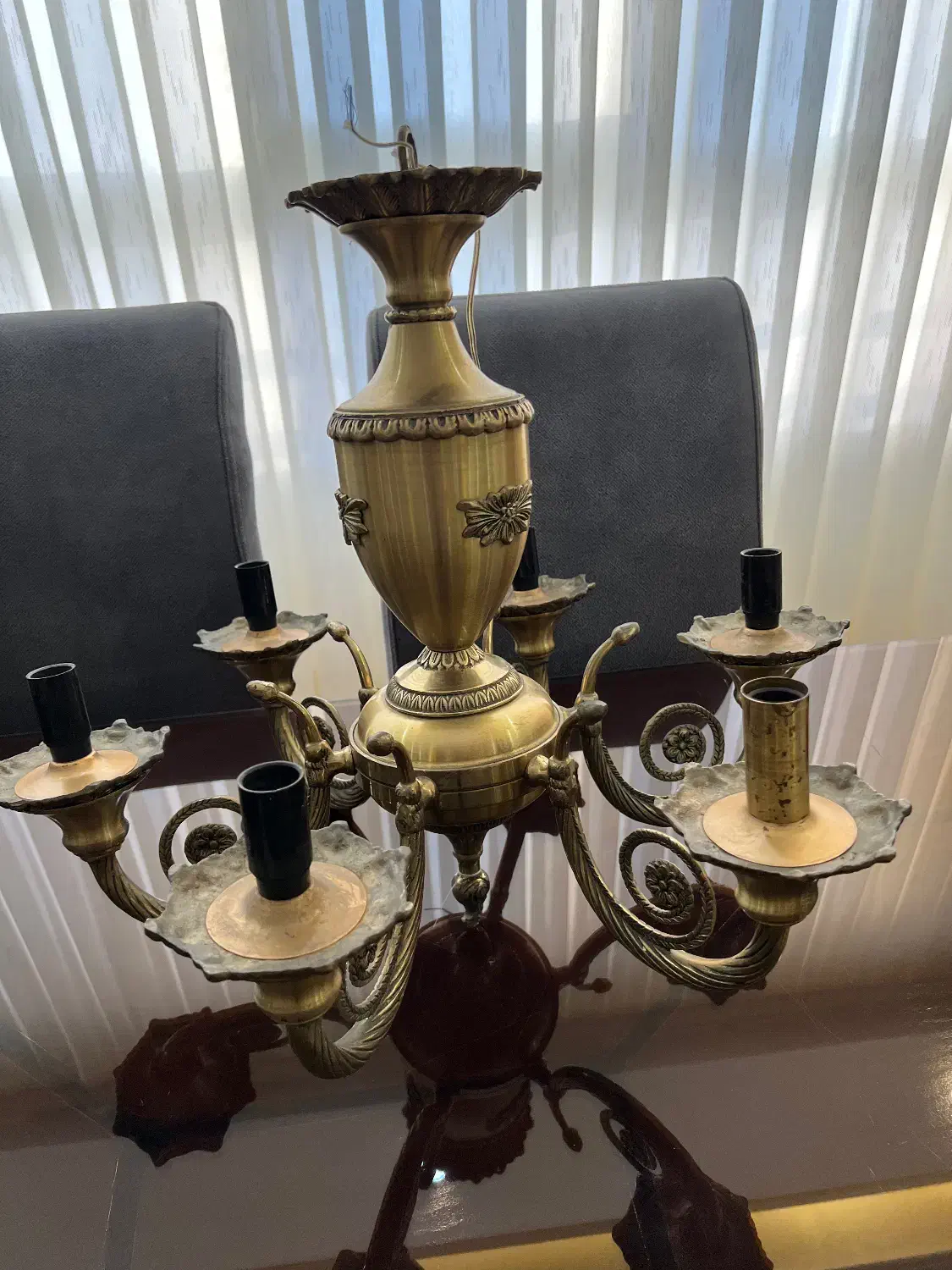 لوستر برنجی|لوستر و چراغ آویز|همدان, |دیوار