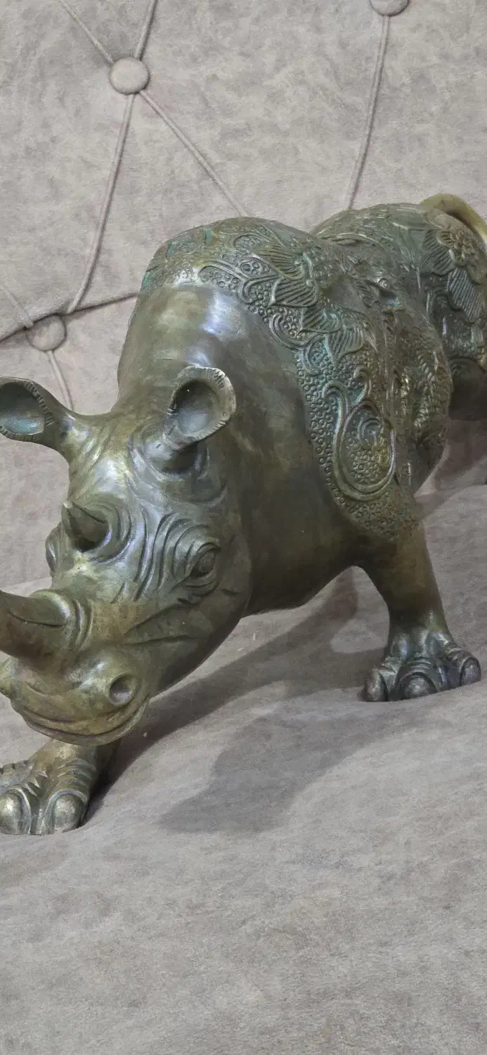 مجسمه کرگدن برنزی|مجسمه، تندیس، ماکت|سقز, |دیوار