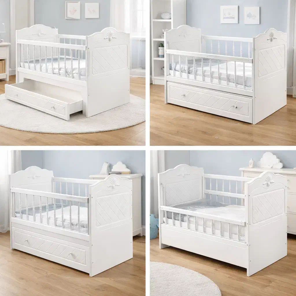 تخت کنار مادر نوزاد ساحل چوب به همراه تشک رویال|تخت و صندلی بچه|جم, |دیوار