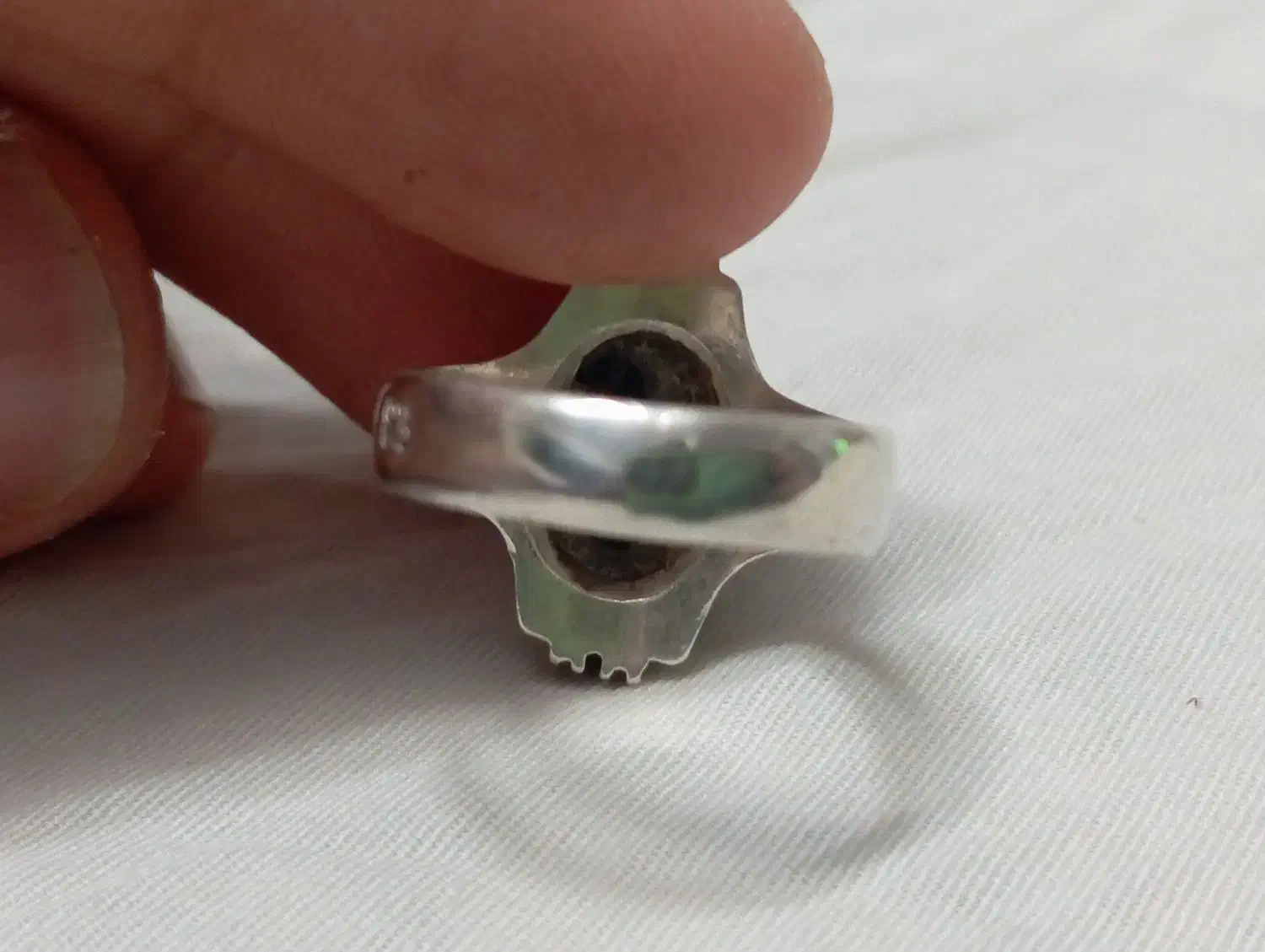 انگشترنقره عقیق سیاه رکاب دستسازنقره عیاربالا بشرط|جواهرات|قم, نیروگاه|دیوار