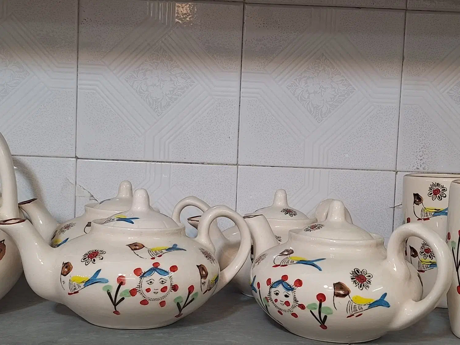 قوری و پارچ سفالی|قوری، کتری، قهوهساز دستی|یزد, |دیوار