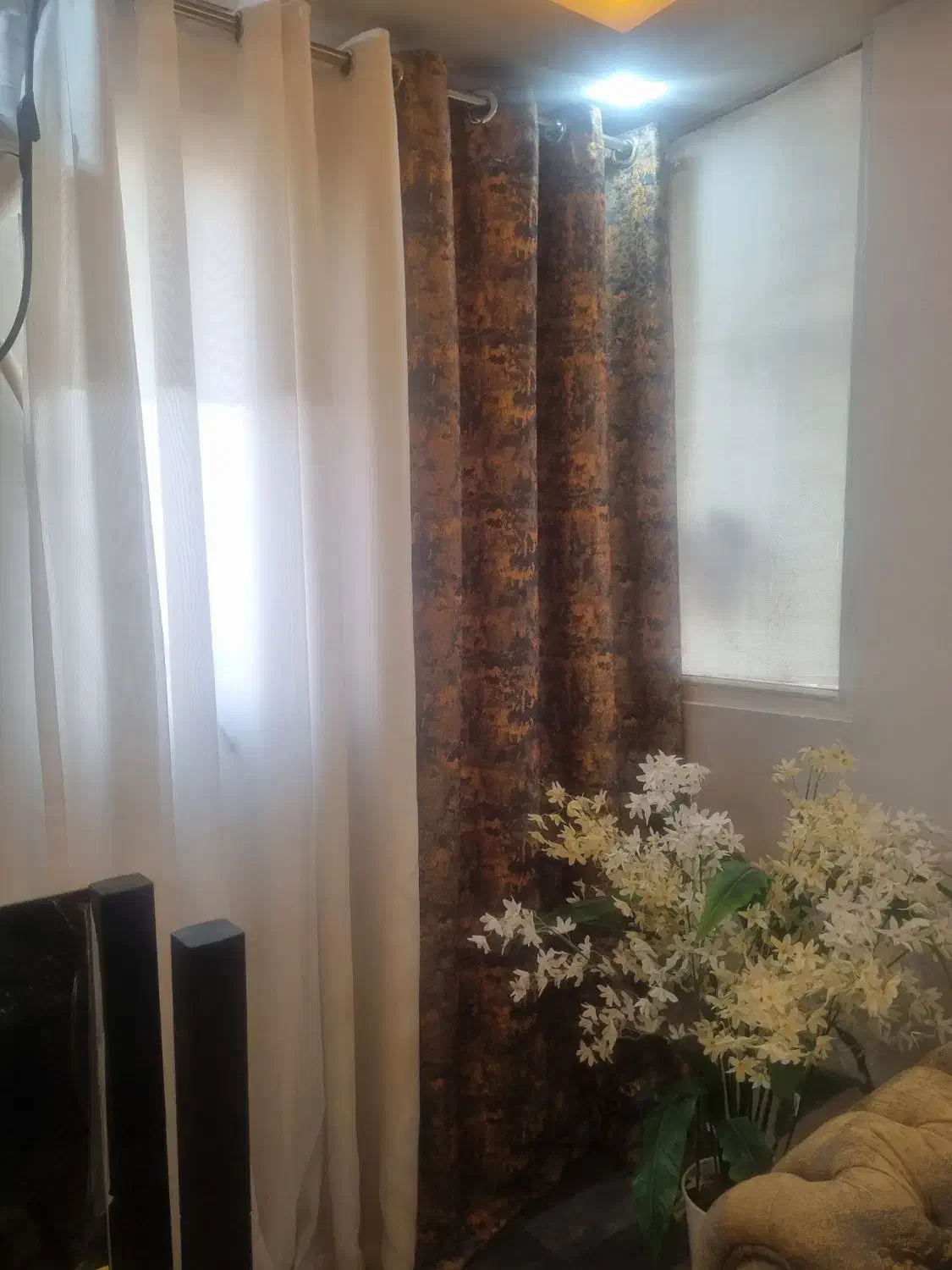 پرده پانچ دو رنگ پذیرایی وهال|پرده، رانر، رومیزی|بندر ماهشهر, |دیوار