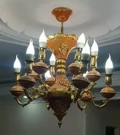 لوستر برنجی سنگین جفت فروش فوری|لوستر و چراغ آویز|ماهدشت, |دیوار