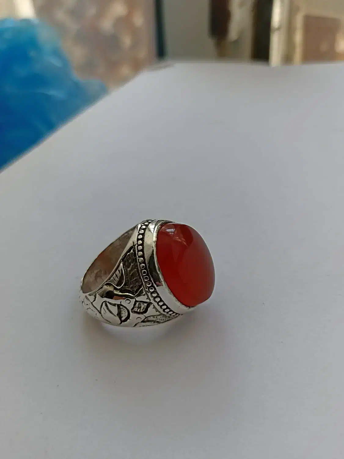 انگشتر نقره با نگین یمنی اصل|جواهرات|رفسنجان, |دیوار