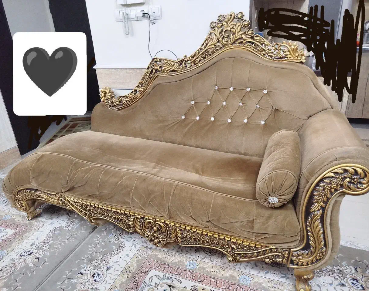 مبل 7نفره راحتی+عسلی|مبلمان خانگی و میز عسلی|کاشان, شهرک خاتم الانبیا (مسکن ملی کاشان)|دیوار