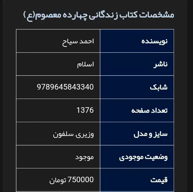 کتاب زندگی چهارده معصوم از احمد سیاح|کتاب و مجله تاریخی|قم, انصار‌الحسین|دیوار