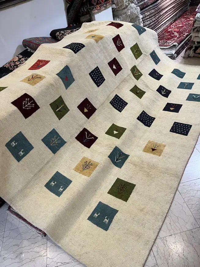 گبه ۹ متری کرم دستباف|گلیم، جاجیم، گبه|تهران, سعادت‌آباد|دیوار