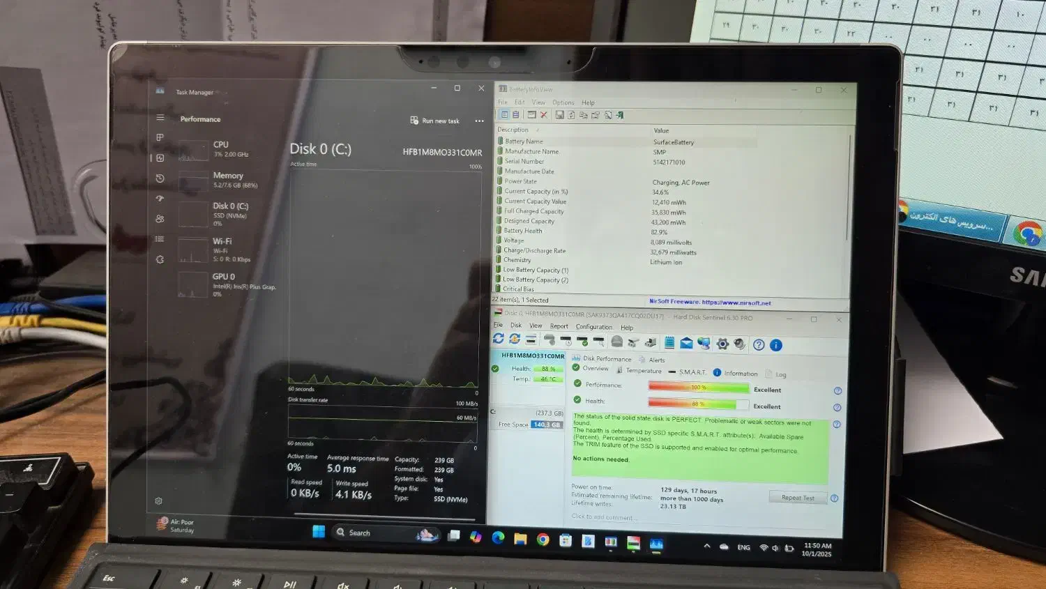 surface pro 7 i5/8/256|رایانه همراه|کرج, چهارصد دستگاه|دیوار