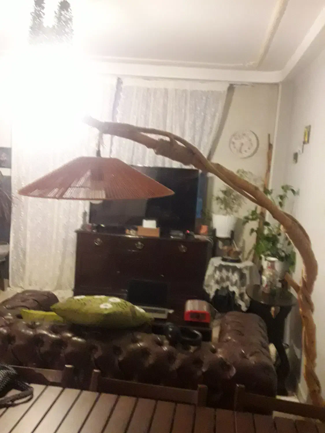 آباژور بلند چوبی|چراغ خواب و آباژور|کرج, شهرک بنفشه|دیوار