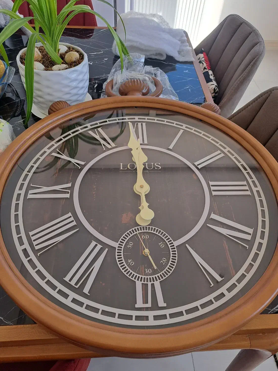 ساعت چوبی لوتوس|ساعت دیواری و تزئینی|شاهین‌شهر, شهرک سایت|دیوار