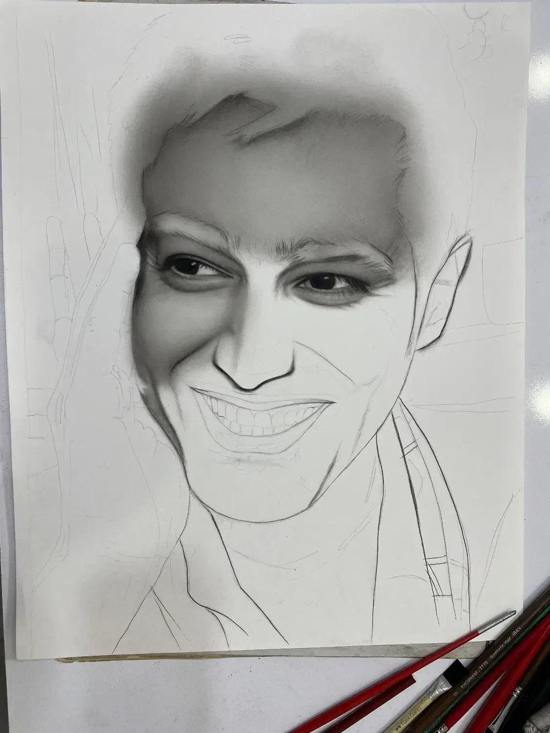 نقاشی سیاهقلم|تابلو، نقاشی، عکس|تهران, استاد معین|دیوار