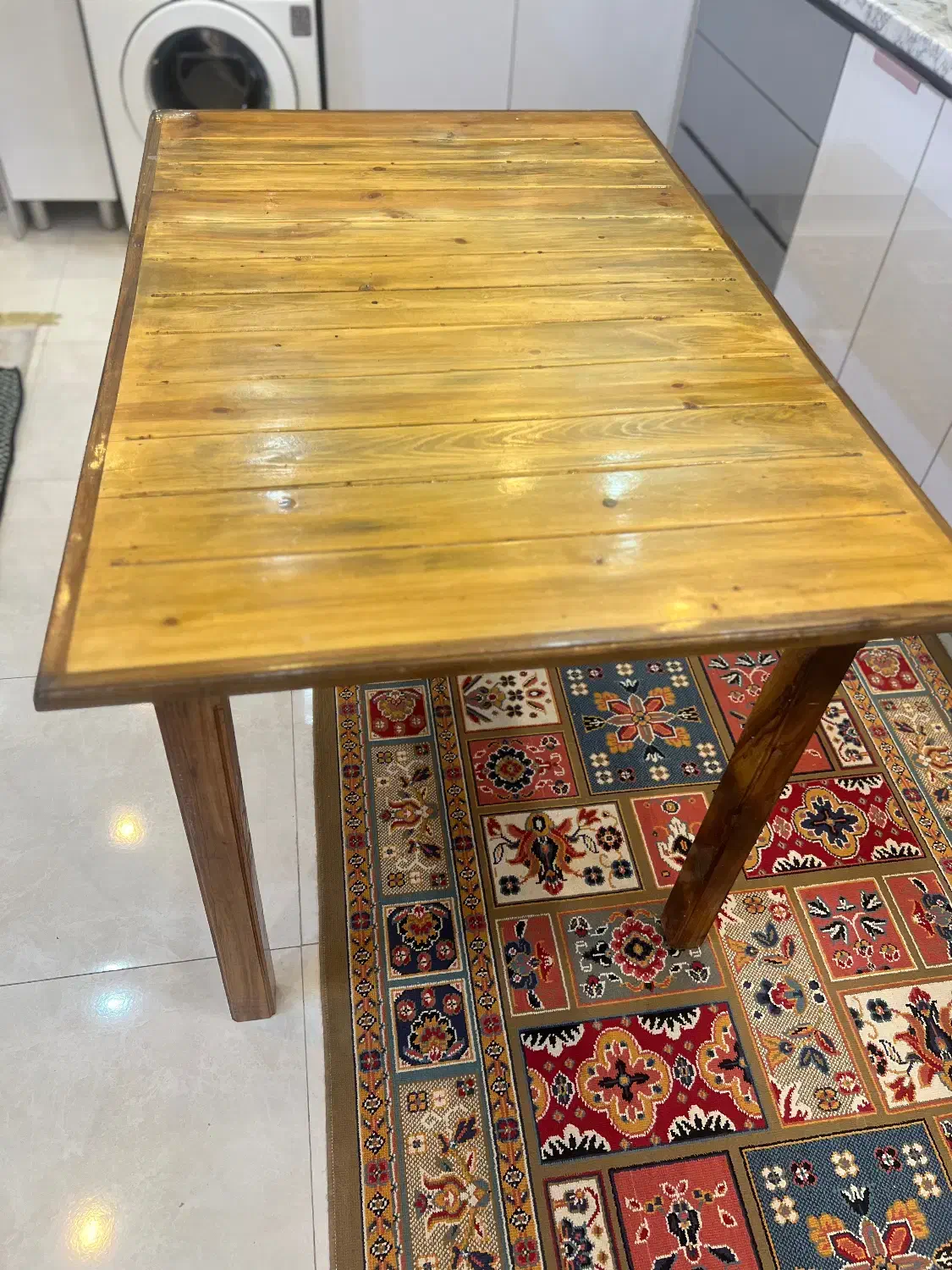 میز دست ساز چوبی|میز و صندلی غذاخوری|برخوار, |دیوار