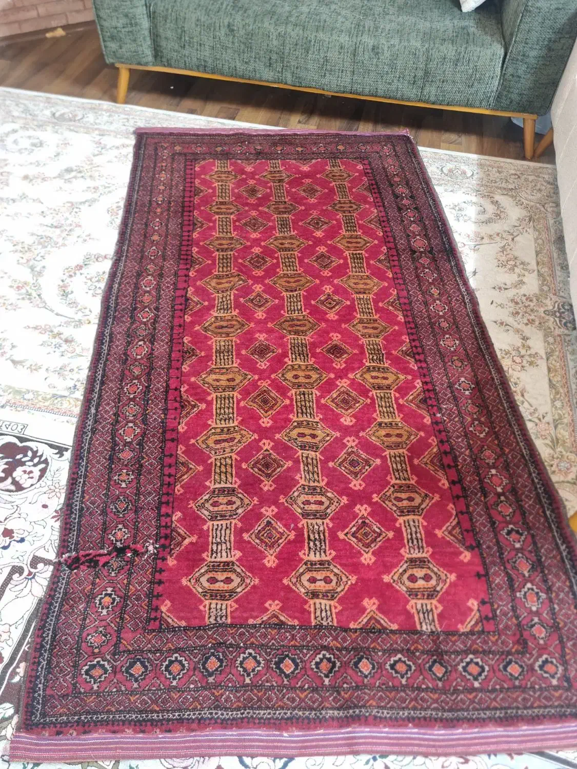 قالیچه دست باف خوشرنگ۲/۵متردر۱/۲۵|فرش|مشهد, کوه سنگی|دیوار