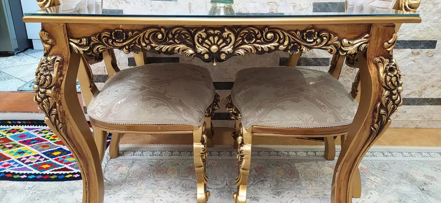 میز ناهارخوری سلطنتی ۴ نفره شیک و خاص|میز و صندلی غذاخوری|قدس, شهرقدس|دیوار