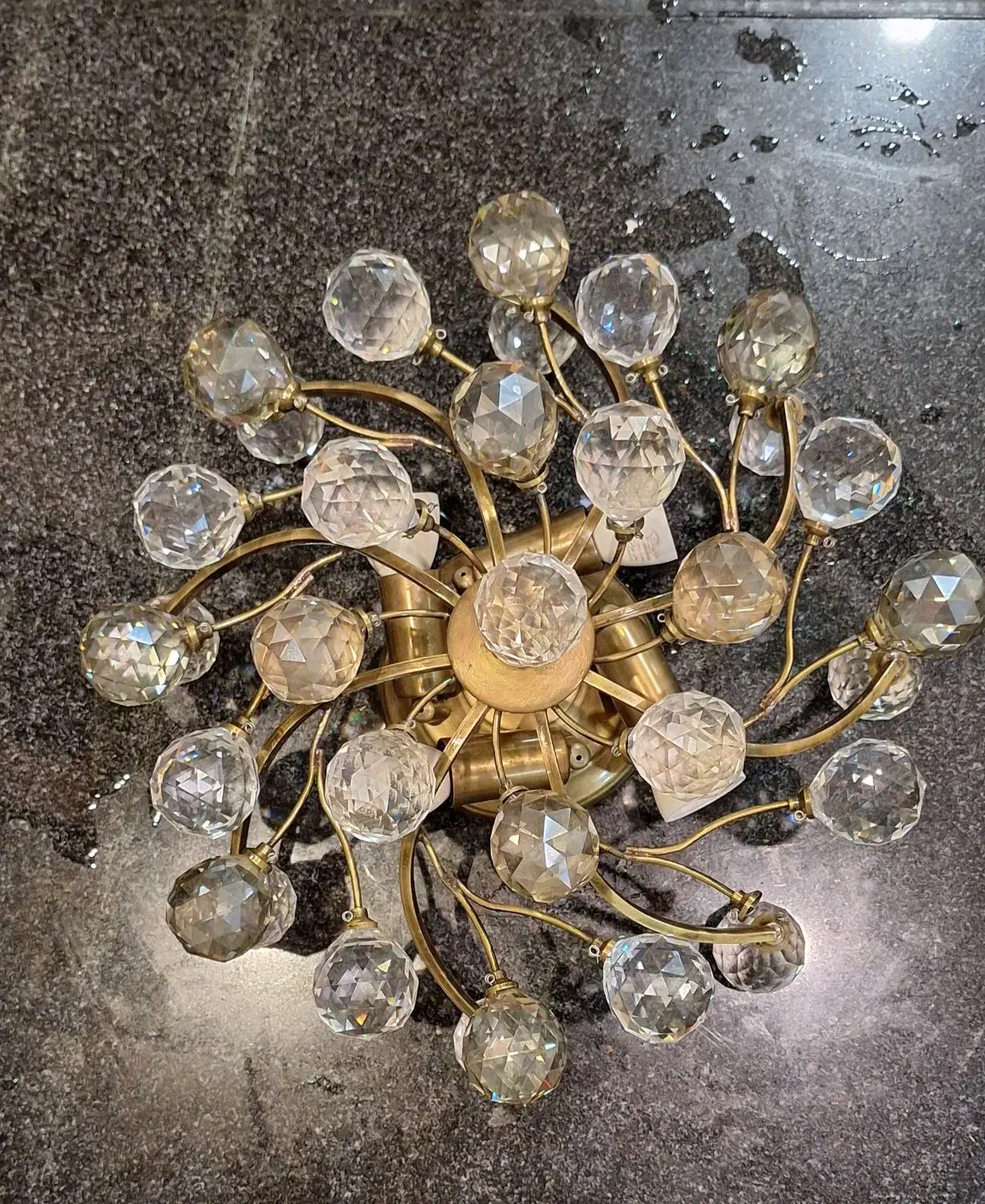 لوستر برنز کریستال زیبا|لوستر و چراغ آویز|تهران, زعفرانیه|دیوار