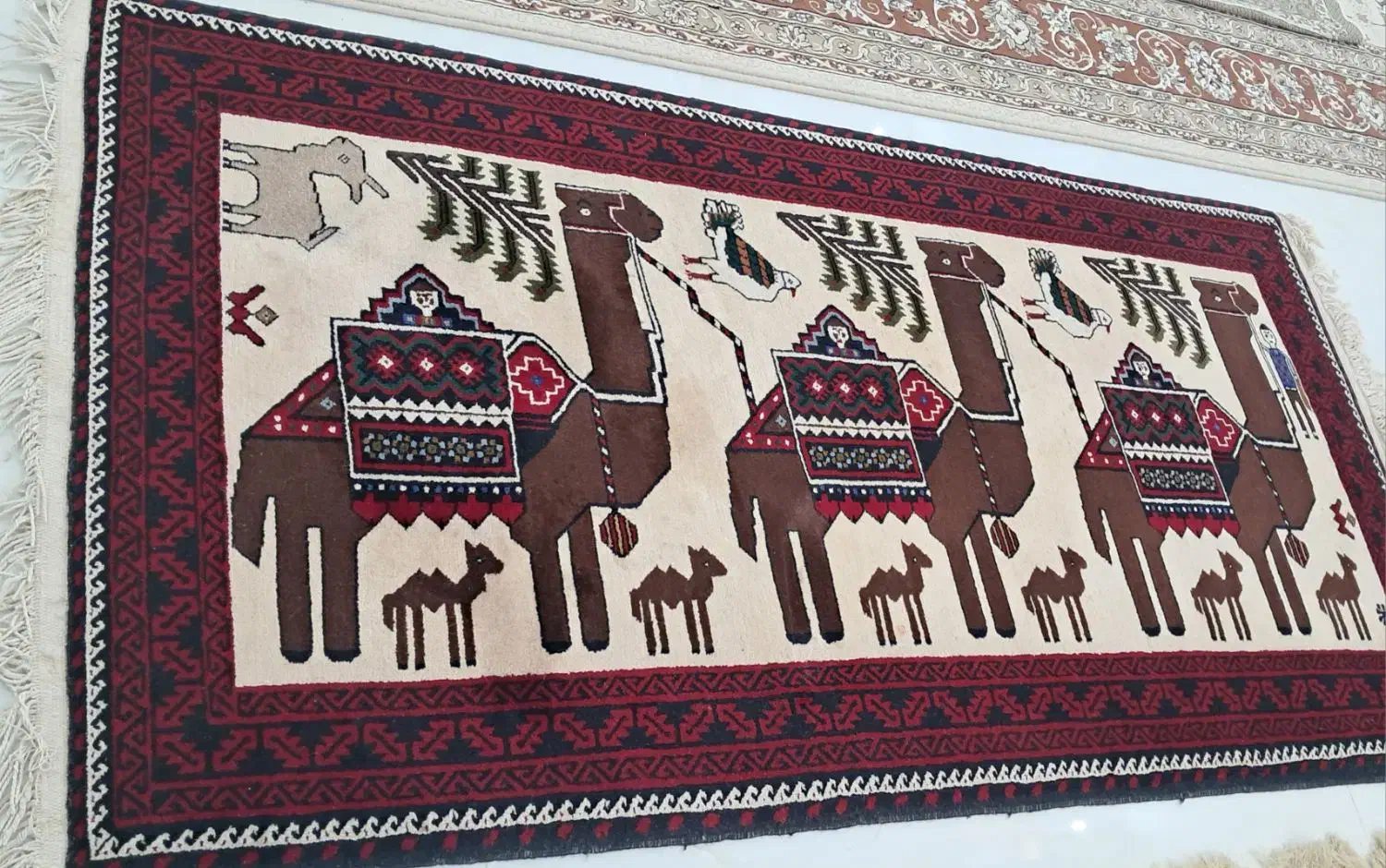 قالیچه بلوچی دست بافت|فرش|فرح دشت, |دیوار