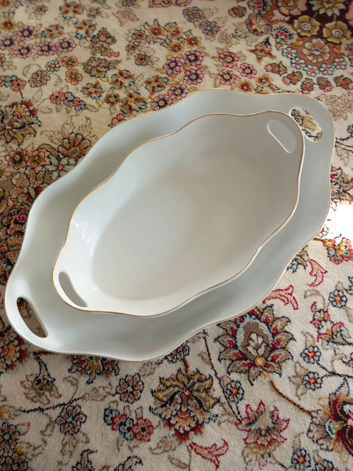 میوه خوری جفتی۵۰۰سینی بزرگ۳۰۰کوچیک۲۰۰کاسه ها۲۰۰|ظروف سرو و پذیرایی|زنجان, |دیوار