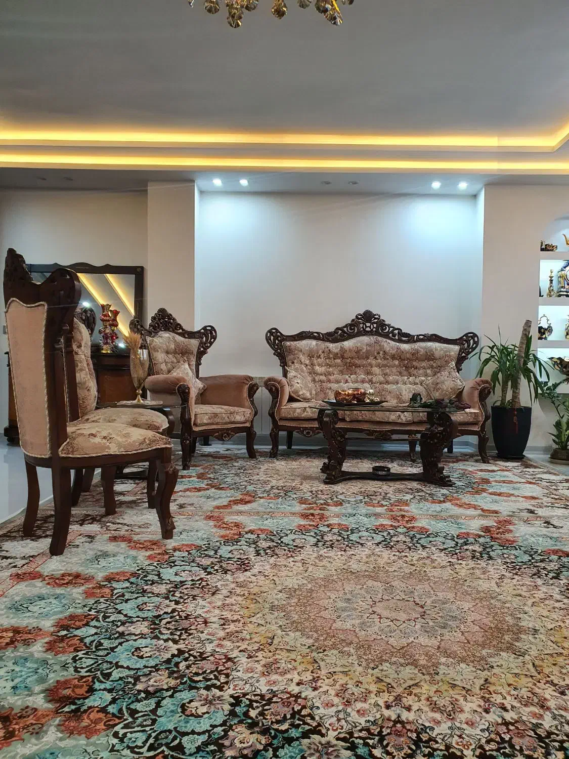 مبلمان استیل چوب گردو|مبلمان خانگی و میز عسلی|ابریشم, |دیوار