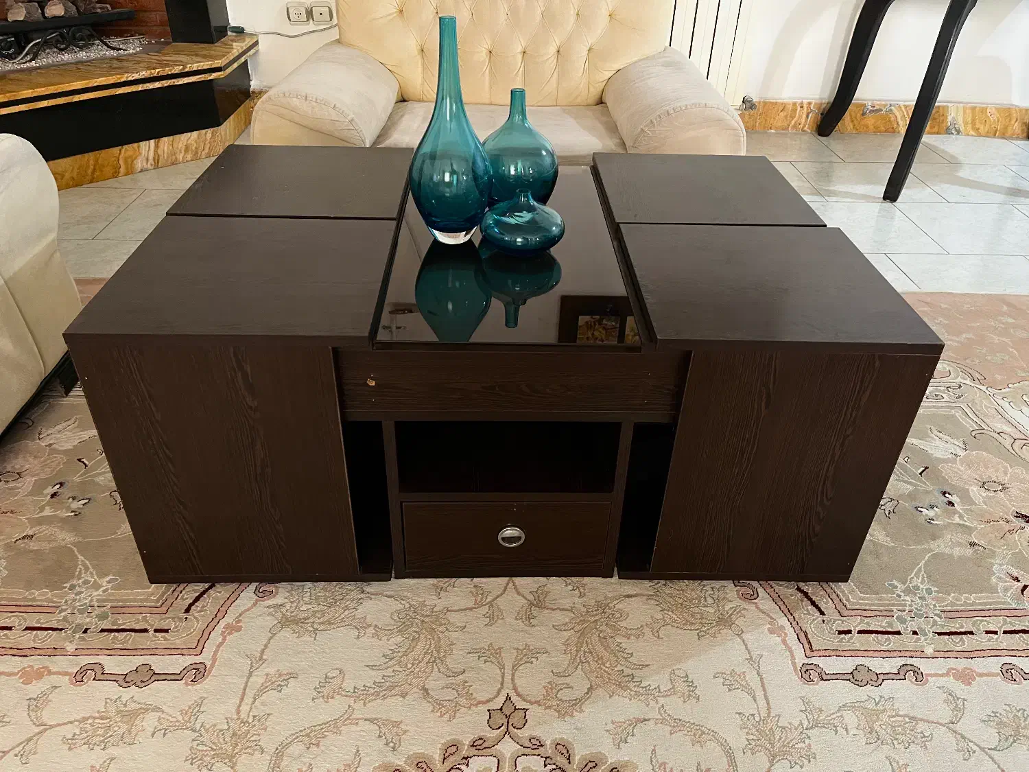 میز جلو مبلی به همراه چهار عدد عسلی|مبلمان خانگی و میز عسلی|قائم‌شهر, |دیوار