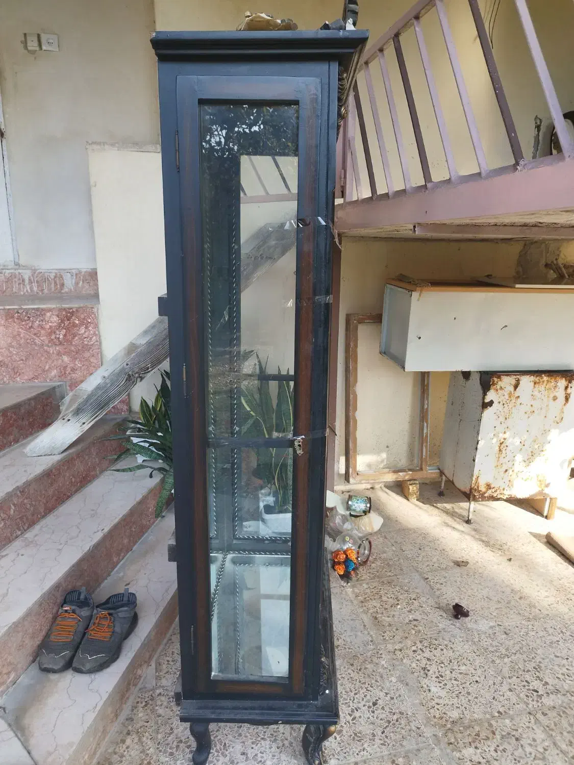 کمد دکوری ۴ طبقه پشت آینه تاج دار|بوفه، ویترین، کنسول|ماکلوان, |دیوار