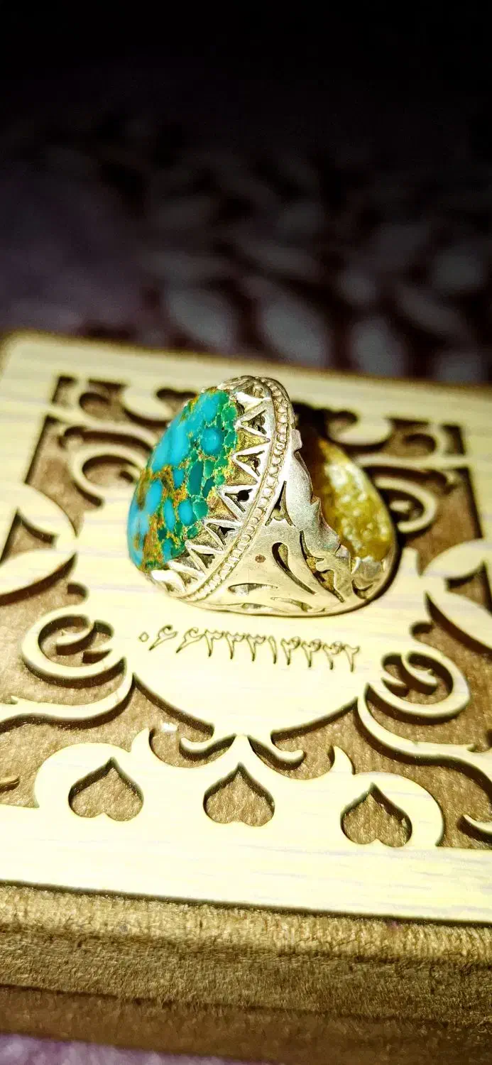 انگشتر فیروزه نیشابور|کلکسیون اشیاء عتیقه|خرم‌آباد, |دیوار