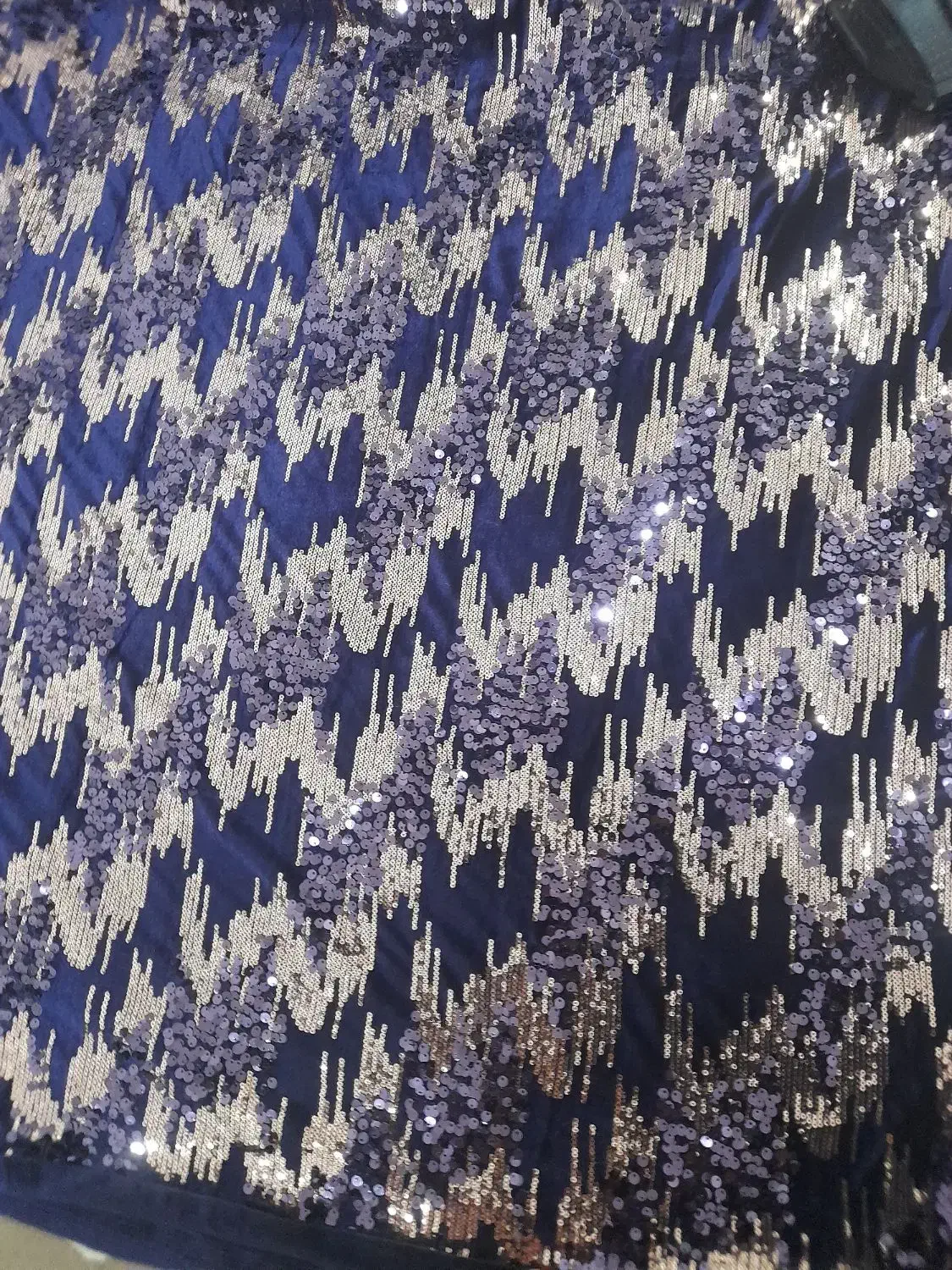 پارچه مخمل پولک دار دو متر ونیم نو نو|لباس|سلماس, |دیوار