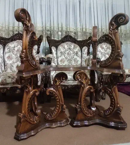 جلو مبلی چوبی کنده کاری|مبلمان خانگی و میز عسلی|میاندوآب, |دیوار